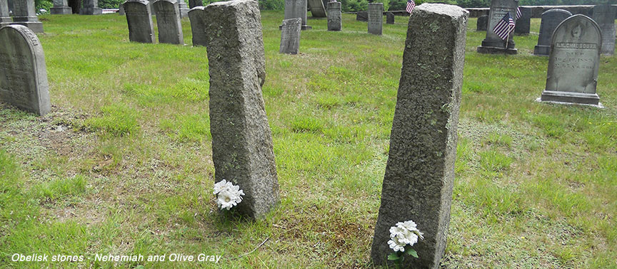 Images: Nehemiah and Anna Gray obelisks