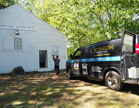 Edwin Arrives for Day One of Clean-up